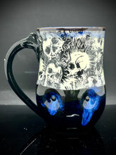 Load image into Gallery viewer, Blue Line Skull Mug 17oz
